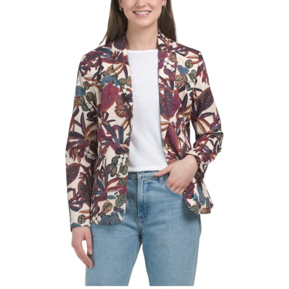 TAHARI ASL Wild Tropical Berry Blazer
